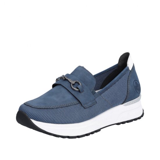 Rieker Women's shoes | Style N7455 Dress Slip-on Blue - Click Image to Close