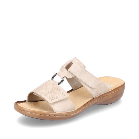 Rieker Women's sandals | Style 60885 Casual Mule Beige - Click Image to Close