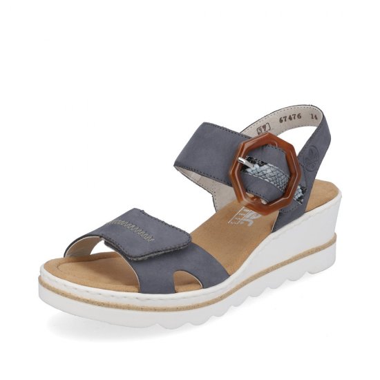 Rieker Women's sandals | Style 67476 Dress Sandal Blue Combination - Click Image to Close