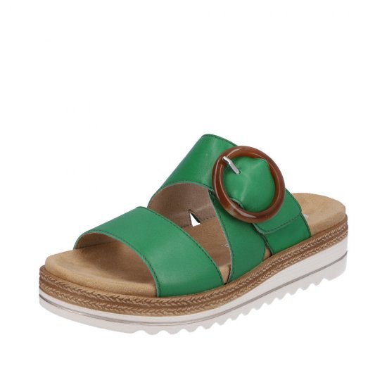 Remonte Women's sandals | Style D0Q51 Casual Mule Green - Click Image to Close