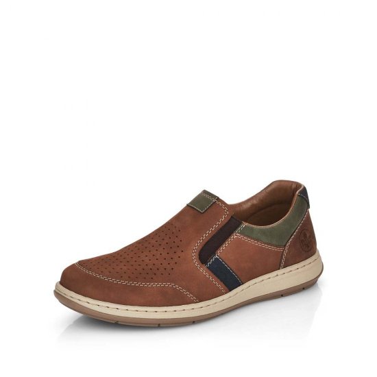 Rieker Men's shoes | Style 17371 Casual Slip-on Brown - Click Image to Close