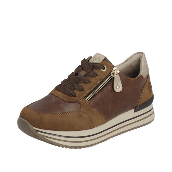 Remonte Leather Women's shoes| D1316 Brown Combination - Click Image to Close