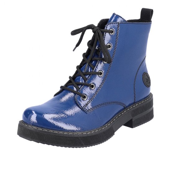 Rieker Synthetic leather Women's Short Boots| 72010-14 Ankle Boots Blue - Click Image to Close