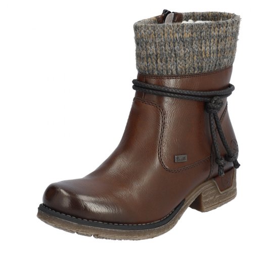 Rieker Synthetic Material Women's short boots| 79688 Ankle Boots Brown - Click Image to Close