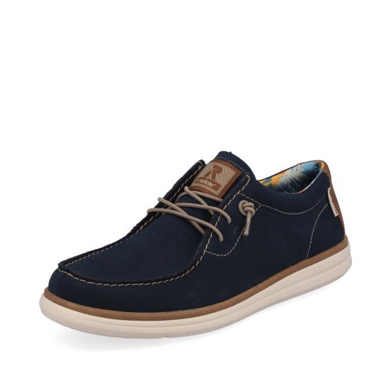 Rieker EVOLUTION Men's shoes | Style U0602 Casual Lace-up Blue - Click Image to Close