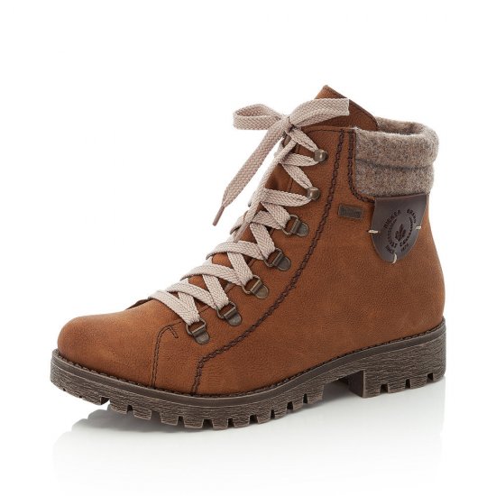 Rieker Synthetic leather Women's Short Boots| 785F8 Ankle Boots Brown - Click Image to Close