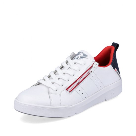 Rieker EVOLUTION Women's shoes | Style 41906 Athletic Lace-up with zip White - Click Image to Close