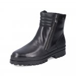 Rieker Leather Women's short boots | Z5452 Ankle Boots. Flip Grip Black