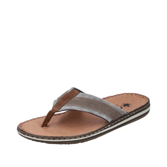 Rieker Men's sandals | Style 21095 Casual Flip Flop Grey Combination - Click Image to Close