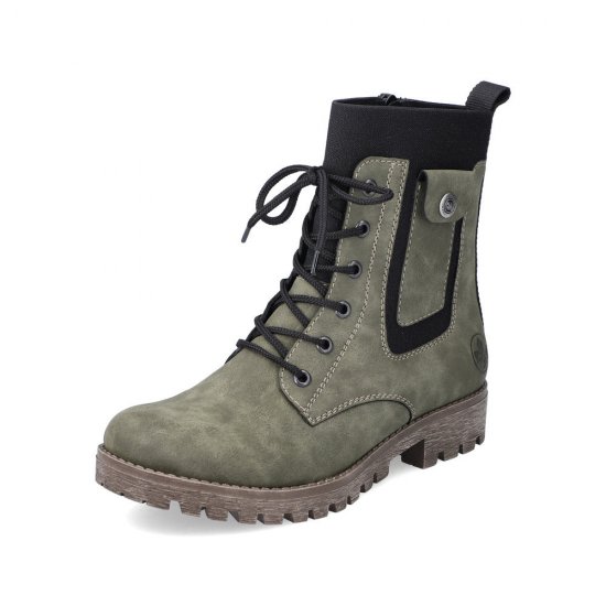 Rieker Synthetic leather Women's Mid height boots| 78540 Mid-height Boots Green - Click Image to Close