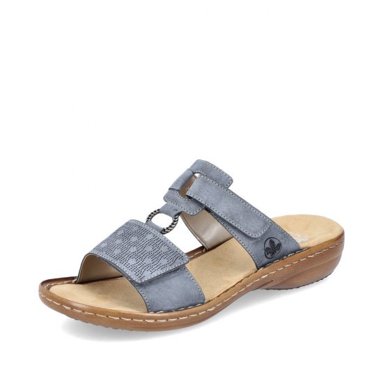 Rieker Women's sandals | Style 60885 Casual Mule Blue - Click Image to Close