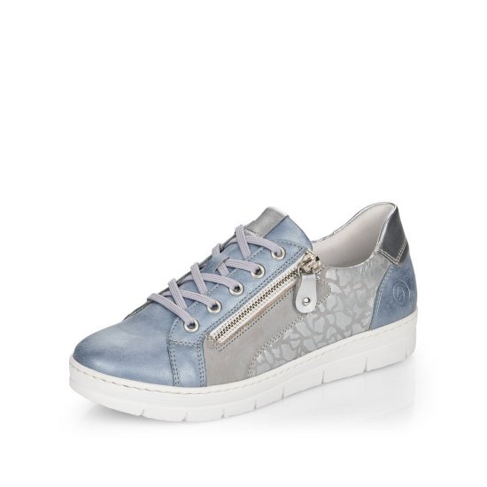 Remonte Women's shoes | Style D5821 Casual Lace-up with zip Blue Combination - Click Image to Close