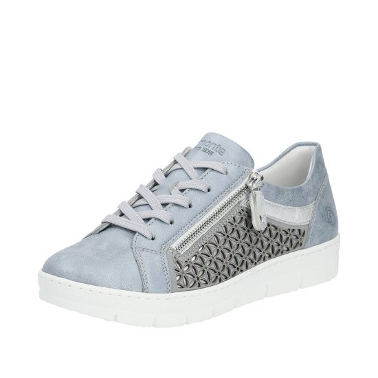 Remonte Women's shoes | Style D5830 Casual Lace-up with zip Blue Combination - Click Image to Close