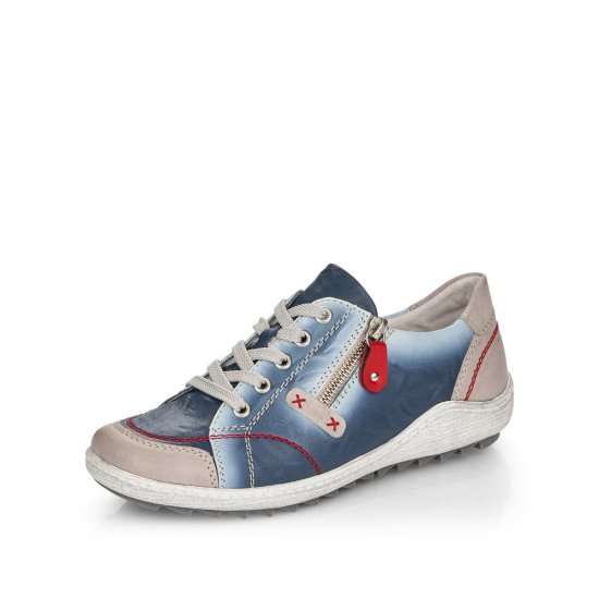 Remonte Women's shoes | Style R1427 Casual Lace-up with zip Blue - Click Image to Close