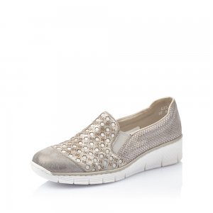 Rieker Women's shoes | Style 537W4 Casual Slip-on Grey Combination