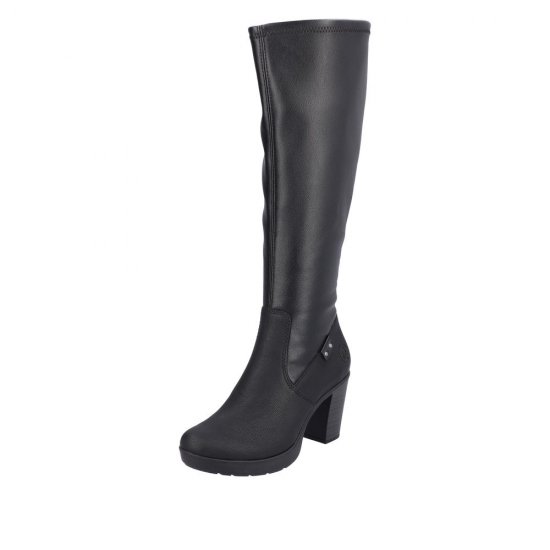 Rieker Synthetic Material Women's' Tall Boots| Y2253 Tall Boots Black - Click Image to Close