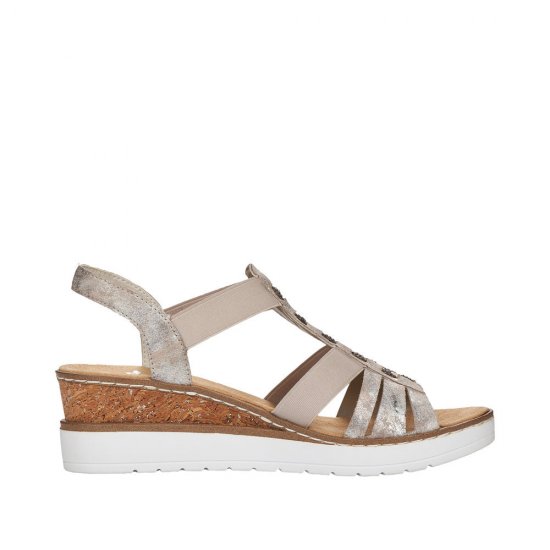 Rieker Women's sandals | Style V3822 Dress Sandal Metallic - Click Image to Close