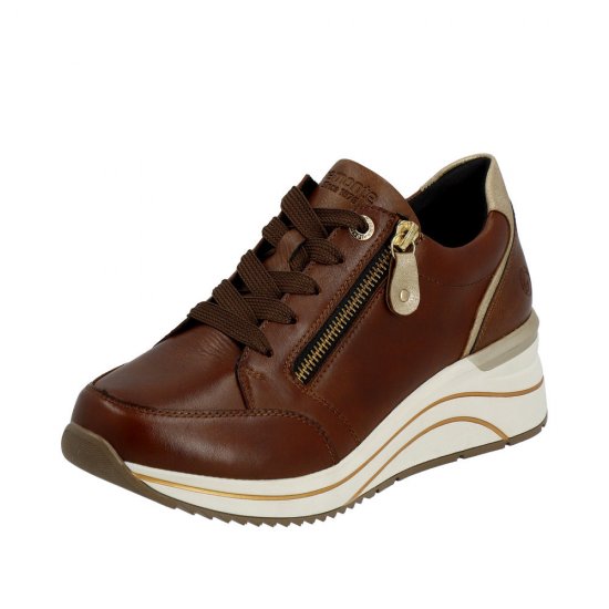 Remonte Leather Women's shoes| D0T03 Brown Combination - Click Image to Close