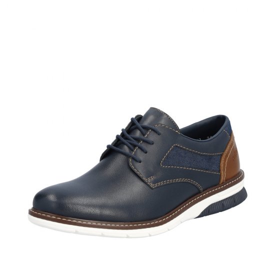 Rieker Men's shoes | Style 14416 Dress Lace-up Blue - Click Image to Close