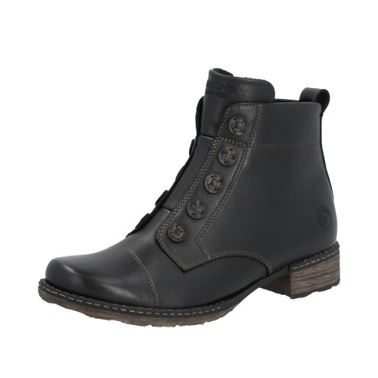 Remonte Leather Women's mid height boots| D4392 Mid-height Boots Black - Click Image to Close