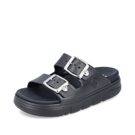 Rieker Women's sandals | Style P2180 Casual Mule Black - Click Image to Close