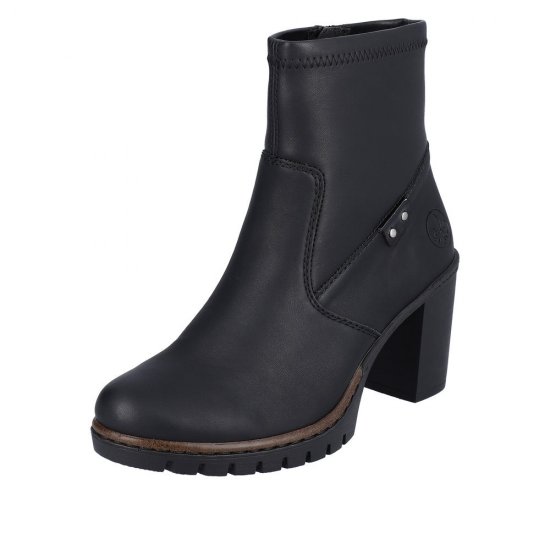 Rieker Synthetic Material Women's short boots| Y2558 Ankle Boots Black - Click Image to Close