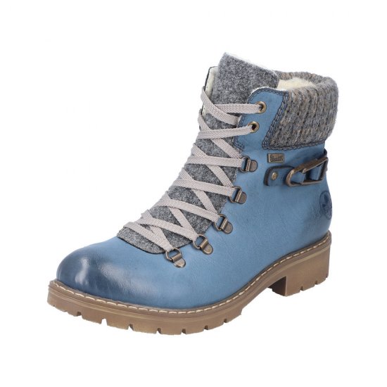 Rieker Synthetic Material Women's short boots | Y9131 Ankle Boots Blue - Click Image to Close