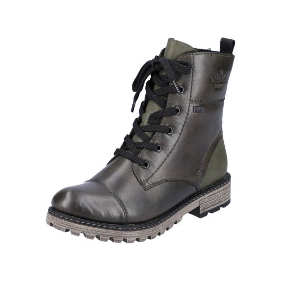 Rieker Leather Women's Mid height boots| Y6700 Mid-height Boots Green - Click Image to Close