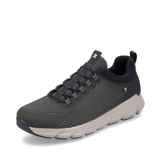 Rieker EVOLUTION Textile Men'S Shoes | 07805 Athleisure Shoes Green - Click Image to Close