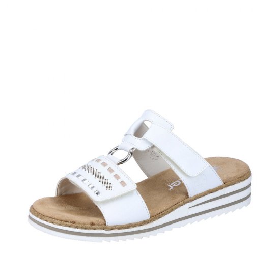 Rieker Women's sandals | Style V0636 Casual Mule White - Click Image to Close