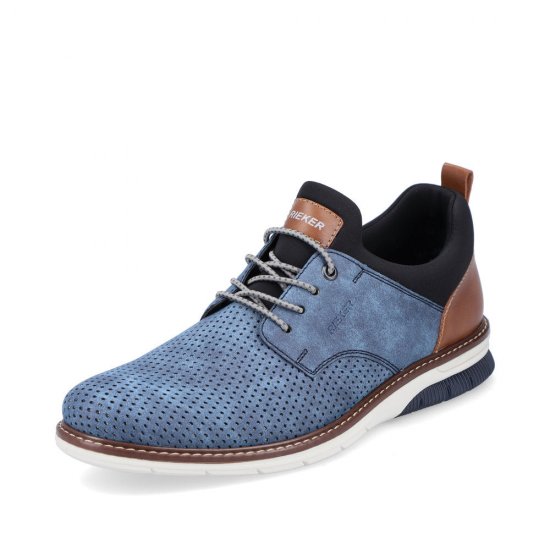 Rieker Men's shoes | Style 14450 Dress Slip-on Blue - Click Image to Close