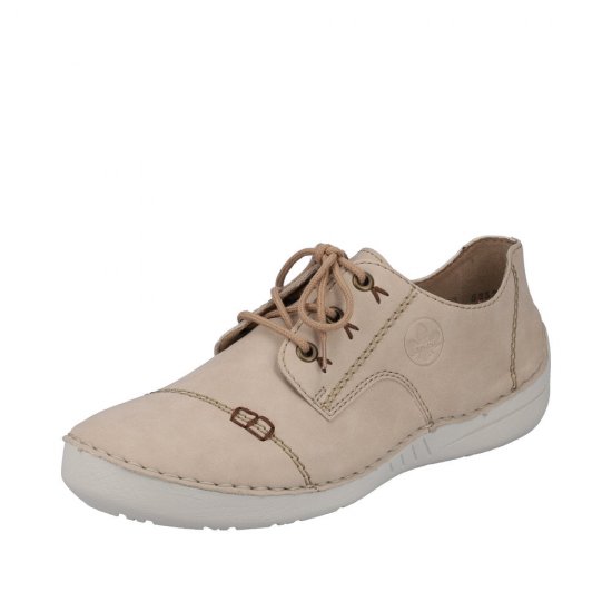 Rieker Women's shoes | Style 52520 Casual Lace-up Beige - Click Image to Close