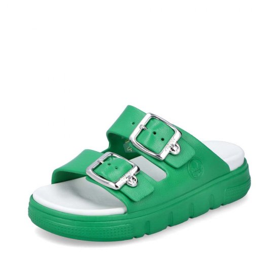 Rieker Women's sandals | Style P2180 Casual Mule Green - Click Image to Close