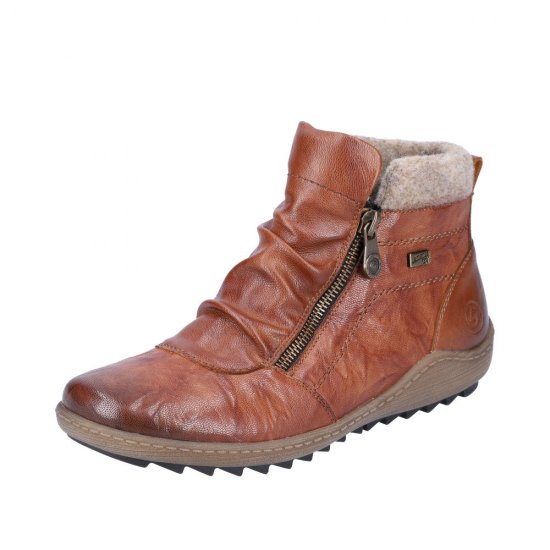 Remonte Leather Women's Mid Height Boots| R1486-22 Mid-height Boots Brown Combination - Click Image to Close