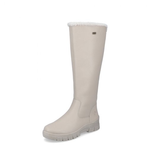 Remonte Leather Women's Tall Boots| D0E73 Tall Boots Beige - Click Image to Close