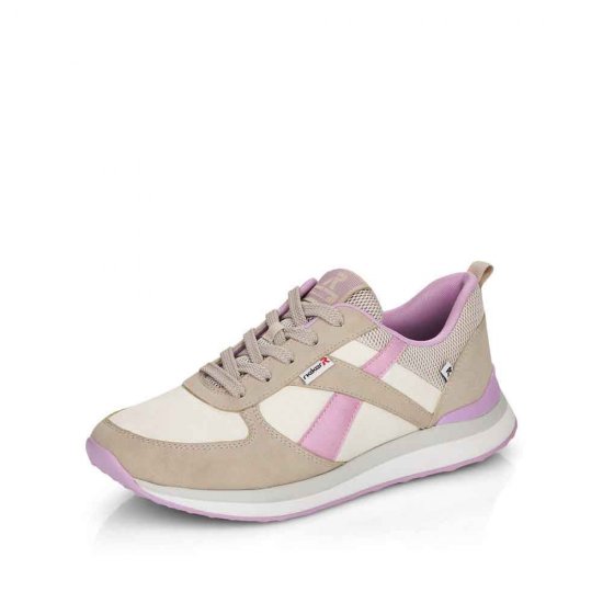 Rieker EVOLUTION Women's shoes | Style 42502 Athletic Lace-up Beige Combination - Click Image to Close