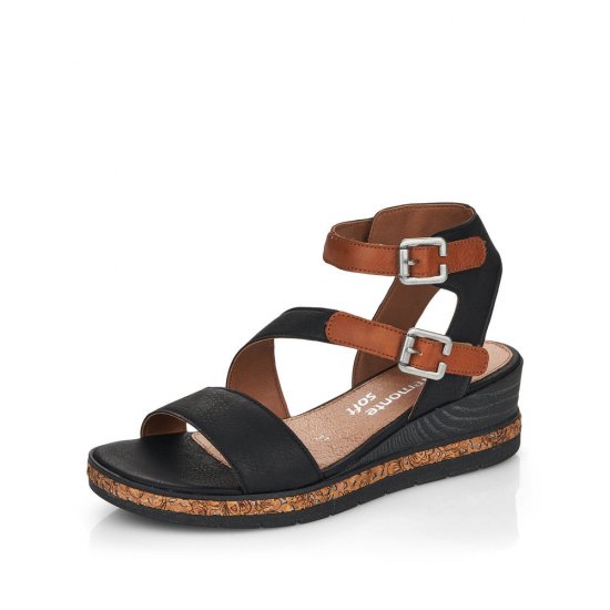 Remonte Women's sandals | Style D3052 Casual Sandal Black Combination - Click Image to Close