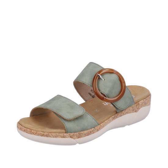 Remonte Women's sandals | Style R6858 Casual Mule Green - Click Image to Close