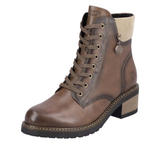 Remonte Leather Women's mid height boots| D1A70 Mid-height Boots Brown - Click Image to Close