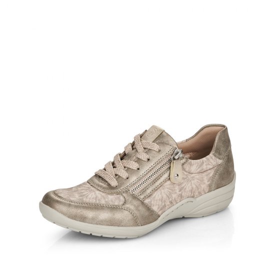 Remonte Women's shoes | Style R7637 Casual Lace-up with zip Metallic - Click Image to Close