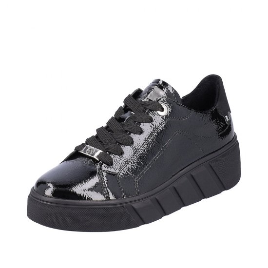 Rieker EVOLUTION Women's shoes | Style W0501 Athletic Lace-up Black - Click Image to Close