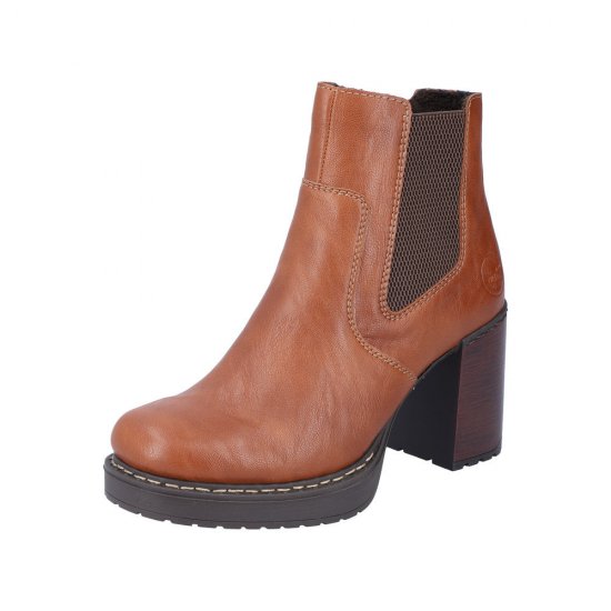 Rieker Synthetic Material Women's short boots| Y4151 Ankle Boots Brown - Click Image to Close