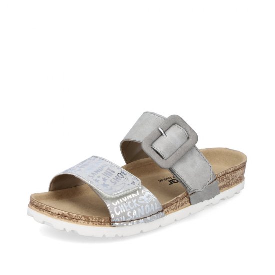 Rieker Women's sandals | Style 69881 Casual Mule Grey - Click Image to Close