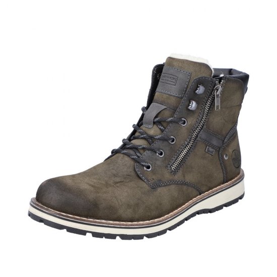 Rieker Synthetic Material Men's Boots| 38425-54 Ankle Boots Green - Click Image to Close