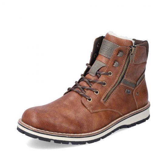 Rieker Synthetic Material Men's Boots| 38425-54 Ankle Boots Brown - Click Image to Close