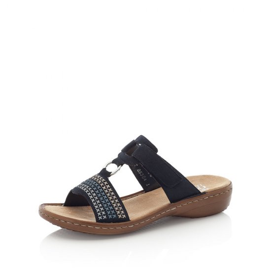 Rieker Women's sandals | Style 608K8 Casual Mule Blue - Click Image to Close