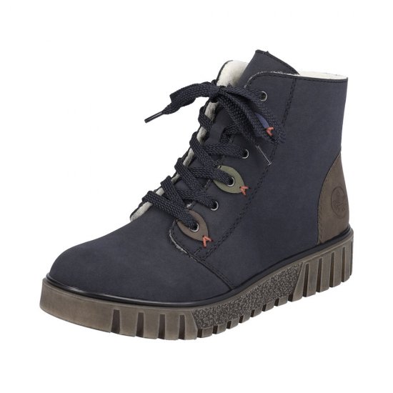 Rieker Synthetic Material Women's short boots| Y3401 Ankle Boots Blue - Click Image to Close