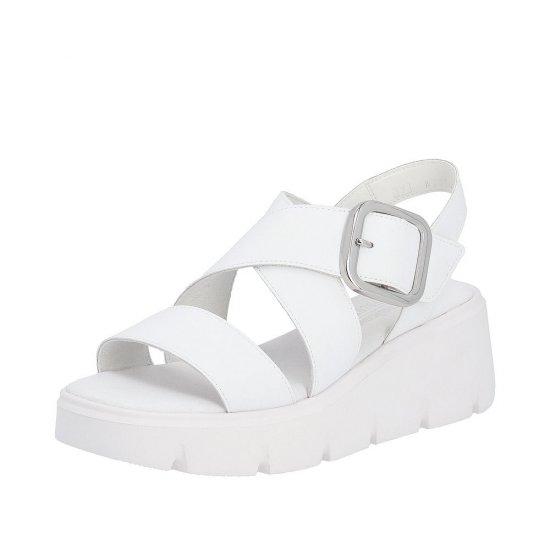 Rieker EVOLUTION Women's sandals | Style W1550 Casual Sandal White - Click Image to Close