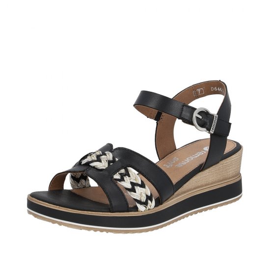 Remonte Women's sandals | Style D6461 Dress Sandal Black Combination - Click Image to Close