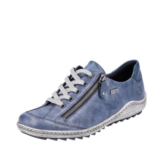 Remonte Women's shoes | Style R1402 Casual Lace-up with zip Blue - Click Image to Close